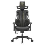 SONGMICS EVOGAMER Fauteuil Gaming Noir, Dossier Inclinable et Accoudoirs Réglables