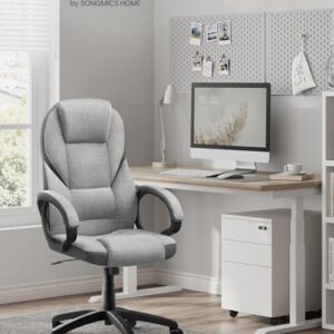 SONGMICS OBG022G01 : Chaise Ergonomique et Fauteuil Gamer Réglable en Gris