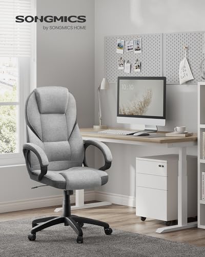 SONGMICS OBG022G01 : Chaise Ergonomique et Fauteuil Gamer Réglable en Gris