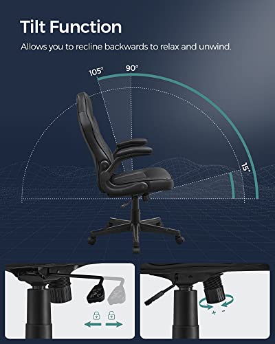 SONGMICS OBG064B01 : Chaise de Bureau Ergonomique Gamer Noir, 150 kg