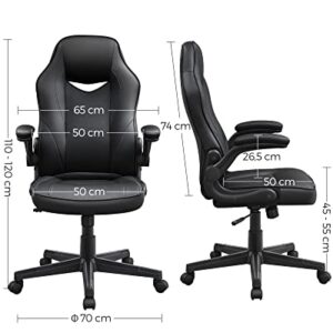 SONGMICS OBG064B01 : Chaise de Bureau Ergonomique Gamer Noir, 150 kg