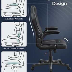 SONGMICS OBG064B01 : Chaise de Bureau Ergonomique Gamer Noir, 150 kg