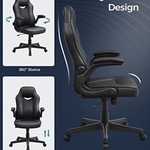 SONGMICS OBG064B01 : Chaise de Bureau Ergonomique Gamer Noir, 150 kg