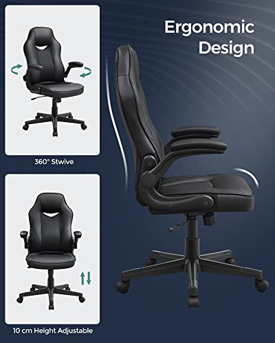 SONGMICS OBG064B01 : Chaise de Bureau Ergonomique Gamer Noir, 150 kg