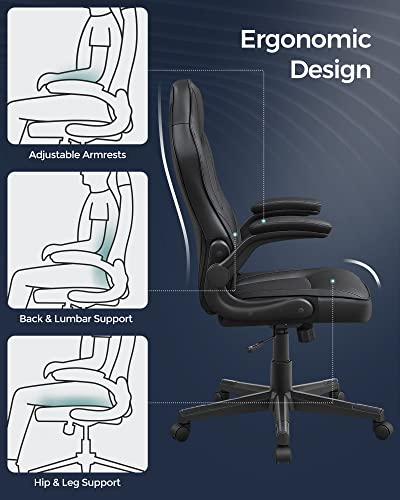 SONGMICS OBG064B01 : Chaise de Bureau Ergonomique Gamer Noir, 150 kg