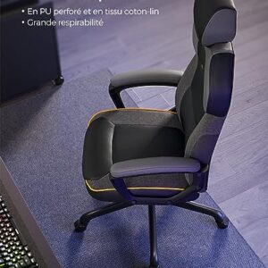 SONGMICS OBG066B01 Chaise de Bureau et Fauteuil Gaming Noir Ajustable