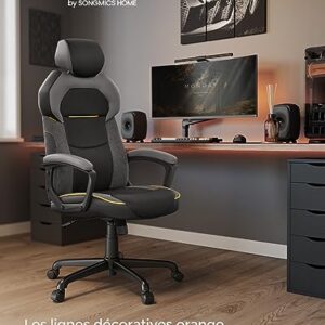 SONGMICS OBG066B01 Chaise de Bureau et Fauteuil Gaming Noir Ajustable