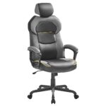 SONGMICS OBG066B01 Chaise de Bureau et Fauteuil Gaming Noir Ajustable