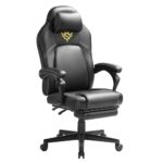 SONGMICS OBG072B01 : Fauteuil Gaming Ergonomique Noir avec Repose-Pieds et Appui-tête