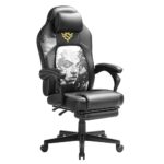 SONGMICS OBG072B03: Fauteuil Gaming Ergonomique Noir d’Encre avec Repose-Pieds