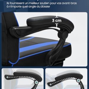 SONGMICS OBG073B04 : Chaise de Bureau Réglable avec Repose-Pieds et Support Lombaire