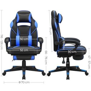 SONGMICS OBG073B04 : Chaise de Bureau Réglable avec Repose-Pieds et Support Lombaire