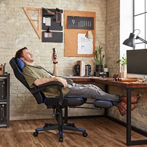 SONGMICS OBG073B04 : Chaise de Bureau Réglable avec Repose-Pieds et Support Lombaire