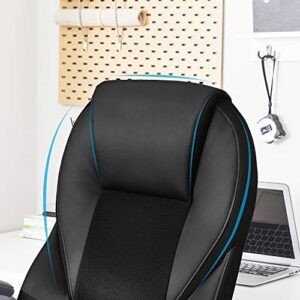 SONGMICS OBG22B : Chaise Ergonomique Gamer Pivotante, Hauteur Réglable, Noir