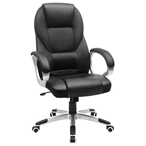 SONGMICS OBG22B : Chaise Ergonomique Gamer Pivotante, Hauteur Réglable, Noir