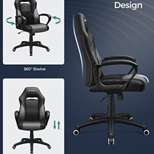 SONGMICS OBG38BG : Fauteuil Gamer Ergonomique Noir et Gris jusqu’à 150 kg