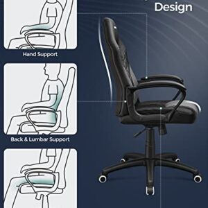 SONGMICS OBG38BG : Fauteuil Gamer Ergonomique Noir et Gris jusqu’à 150 kg