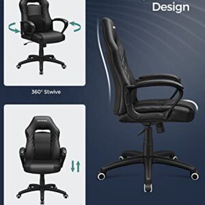 SONGMICS OBG38BK : Fauteuil Gamer Ergonomique Noir avec Dossier S