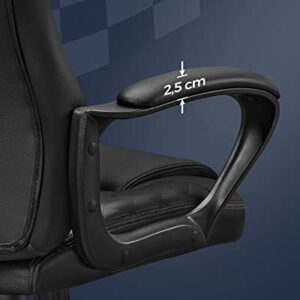 SONGMICS OBG38BK : Fauteuil Gamer Ergonomique Noir avec Dossier S