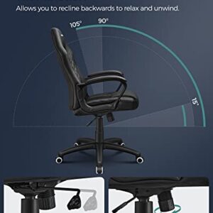 SONGMICS OBG38BK : Fauteuil Gamer Ergonomique Noir avec Dossier S