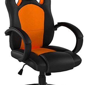 SONGMICS OBG56BO Fauteuil de Bureau Gaming Ajustable Noir-Orange
