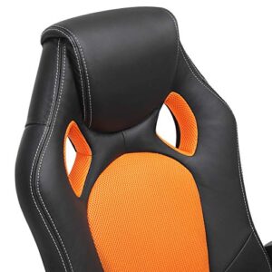 SONGMICS OBG56BO Fauteuil de Bureau Gaming Ajustable Noir-Orange