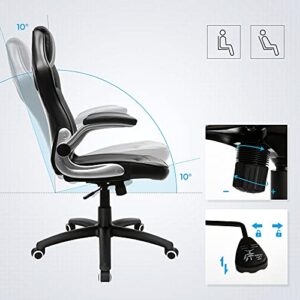 SONGMICS OBG62B Chaise de bureau ergonomique pivotante, noir, réglable et inclinable