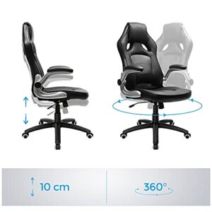 SONGMICS OBG62B Chaise de bureau ergonomique pivotante, noir, réglable et inclinable