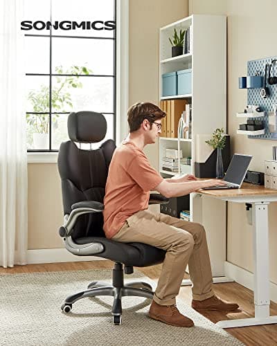 SONGMICS OBG65BK : Chaise de Bureau Ergonomique Gamer Noir d’Encre