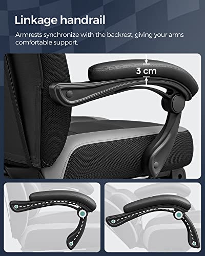 SONGMICS OBG77BG : Fauteuil Gamer Ergonomique avec Repose-Pieds et Support Lombaire
