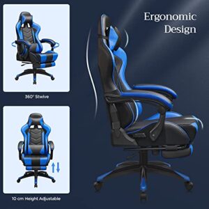 SONGMICS RCG026B01 Fauteuil Gamer Ergonomique avec Repose-Pieds et Dossier Réglable