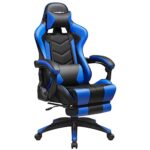 SONGMICS RCG026B01 Fauteuil Gamer Ergonomique avec Repose-Pieds et Dossier Réglable