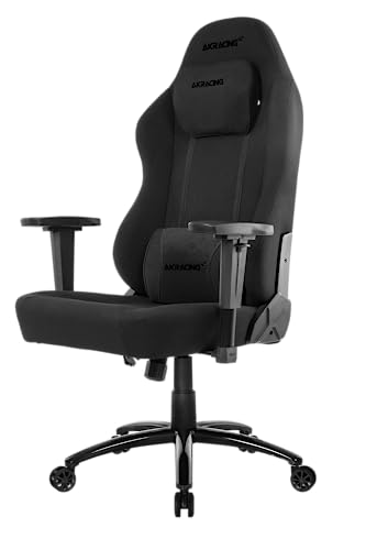 Siège Gaming AKRacing Opal – Tissu Noir, Confort Optimal pour Bureau