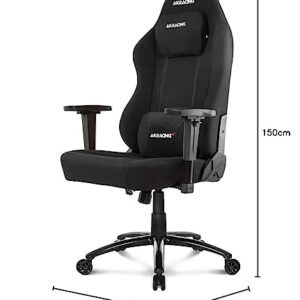 Siège Gaming AKRacing Opal – Tissu Noir, Confort Optimal pour Bureau