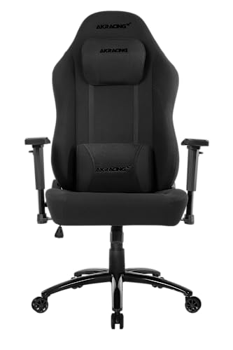 Siège Gaming AKRacing Opal – Tissu Noir, Confort Optimal pour Bureau