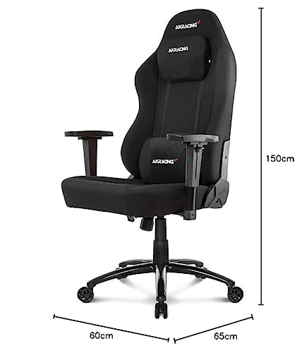 Siège Gaming AKRacing Opal – Tissu Noir, Confort Optimal pour Bureau
