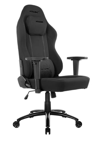 Siège Gaming AKRacing Opal – Tissu Noir, Confort Optimal pour Bureau