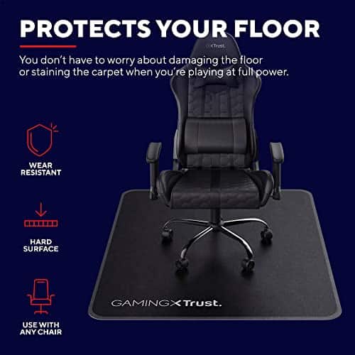 Tapis de Chaise Trust Gaming GXT 715 – 99×120 cm, Protection Sols Noir