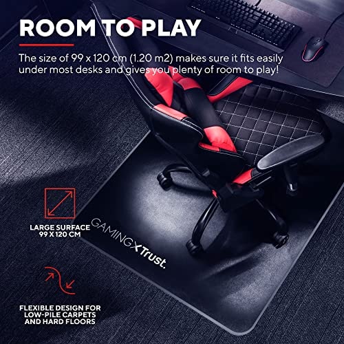Tapis de Chaise Trust Gaming GXT 715 – 99×120 cm, Protection Sols Noir