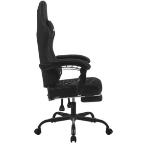 WOLTU GS07sz Chaise Gaming Massante Ergonomique Noir et Blanc avec Repose-Pieds