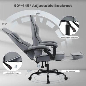 WOLTU GS11gr : Chaise Gaming Ergonomique avec Repose-Pieds et Support Lombaire