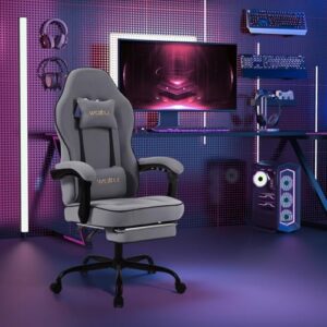WOLTU GS11gr : Chaise Gaming Ergonomique avec Repose-Pieds et Support Lombaire