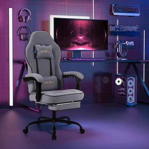 WOLTU GS11gr : Chaise Gaming Ergonomique avec Repose-Pieds et Support Lombaire
