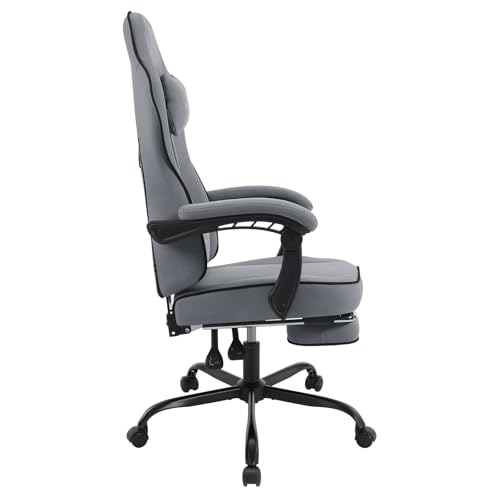 WOLTU GS11gr : Chaise Gaming Ergonomique avec Repose-Pieds et Support Lombaire