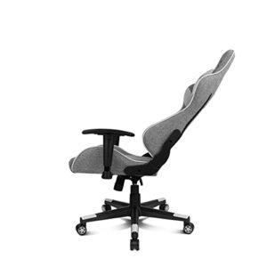 Chaise de jeu professionnelle DRIFT DR90GW – Tissu, accoudoirs 2D, gris/blanc