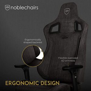 noblechairs Epic TX – Chaise de Gamer Confortable en Tissu Respirant Anthracite