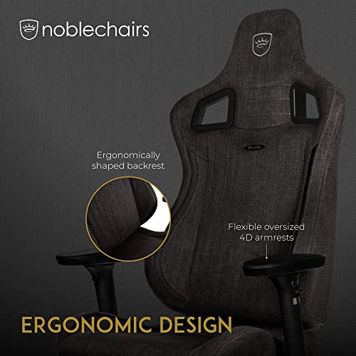 noblechairs Epic TX – Chaise de Gamer Confortable en Tissu Respirant Anthracite