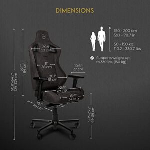 noblechairs Epic TX – Chaise de Gamer Confortable en Tissu Respirant Anthracite