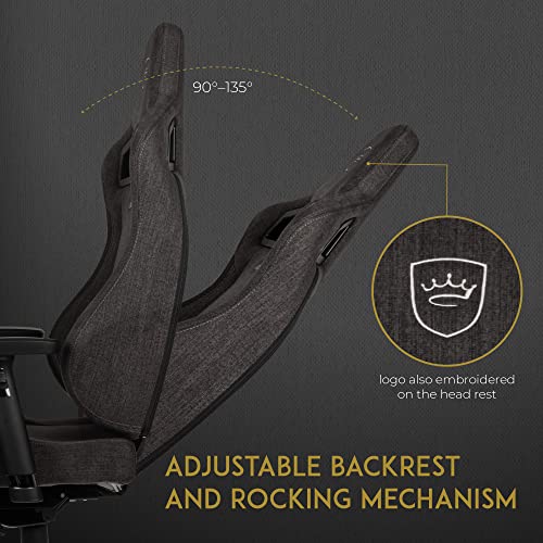 noblechairs Epic TX – Chaise de Gamer Confortable en Tissu Respirant Anthracite