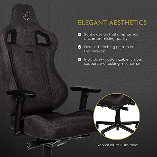 noblechairs Epic TX – Chaise de Gamer Confortable en Tissu Respirant Anthracite